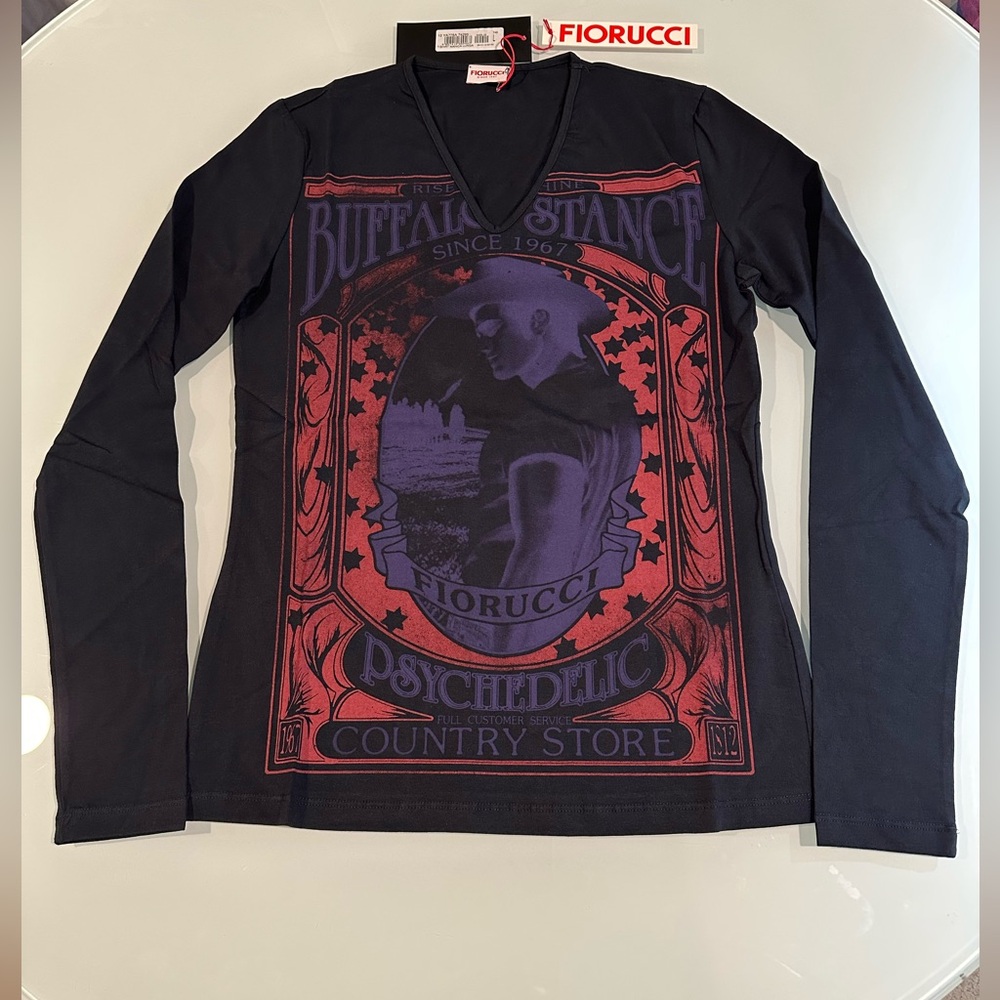 Fiorucci Psychedelic Graphic Long Sleeve Tee Buffalo Stance NWT Size L